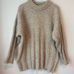 Vintage Burberry’s Irish Wool Tan Cream Sweater Size L